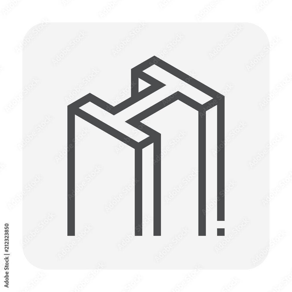 Steel product vector icon. H profile shape. That alloy of iron from ...
