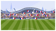 © PCH.Vector - Football fans vector illustration. Match, field, bleacher, France. Soccer concept. Can be used for topics like world cup, championship, sport, fan club