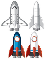 Sticker - Set of rocket ships