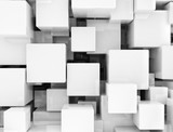 Fototapeta Perspektywa 3d - White cubes, illustration