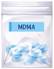 Wall Mural - A Package of MDMA Drug