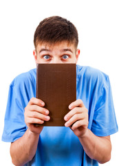 Canvas Print - Scared Man with a Book