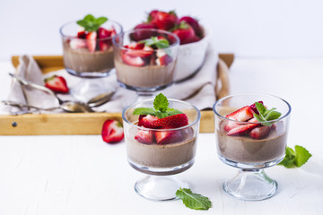 Sticker - Chocolate Panna Cotta with strawberries