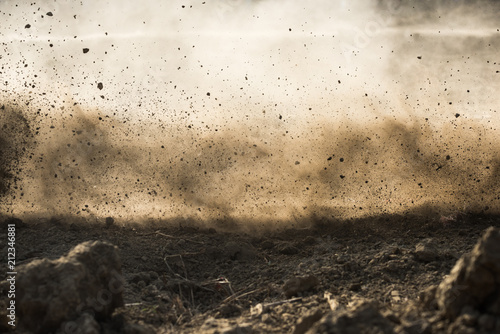 Fotomural dirt fly after motocross roaring by