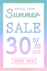 Wall Mural - Summer Sale - special offer. Concept of multicoloured poster. Vector.