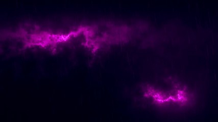 Wall Mural - Purple Sci-Fi Sky Clouds with Falling Rain Loopable Background