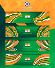 Indian Color Background Concept With Ashoka Wheel For Independence, Republic Day And Other Events
