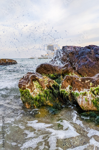 Photographie Seascape during the sunset in the Odesa of Ukraine