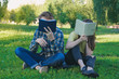 © exxxplosion - Students reading books. Teenagers hiding faces behing books. Preparing for university