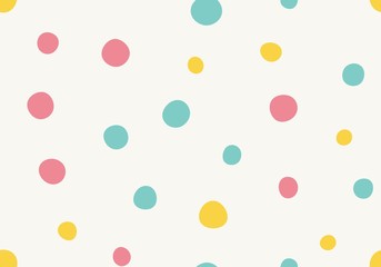 Seamless pattern. Multi-colored circles on a light background. Vector repeating texture.