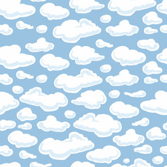 Poster - Clouds background, seamless pattern for your design