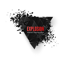 Wall Mural - abstract black triangle explosion pattern. geometric background. vector illustration isolated on whi