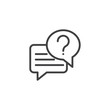 © alekseyvanin - Conversation chat outline icon. linear style sign for mobile concept and web design. Dialogue with question mark simple line vector icon. FAQ Symbol, logo illustration. Pixel perfect vector graphics