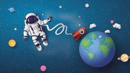 Wall Mural - astronaut astronaut floating in the stratosphere .