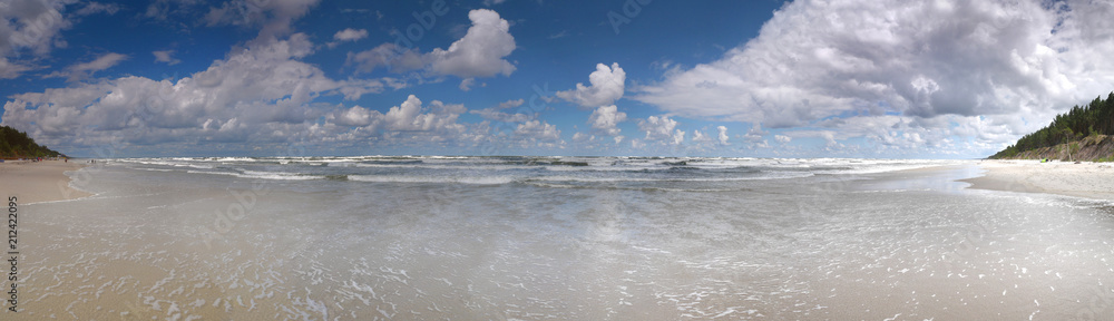 Panorama Bałtyk Plaża Stegna - obrazy, fototapety, plakaty 