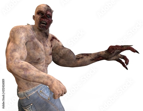 Cuadros en Lienzo 3D illustration mutant monster isolated on white background