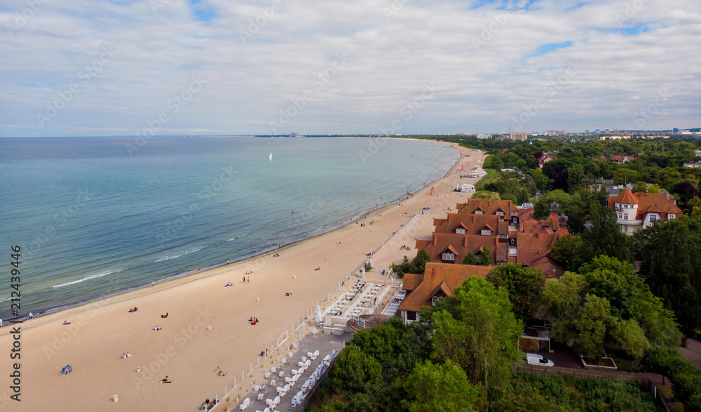 Plaża Sopot Gdańsk Bałtyk - obrazy, fototapety, plakaty 