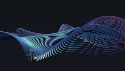 Wall Mural - abstract 3d rendering of smooth surface with lines. striped modern background design for poster, cov