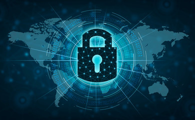 unlocked lock internet press to communicate in the internet. cyber security concept hand protection 