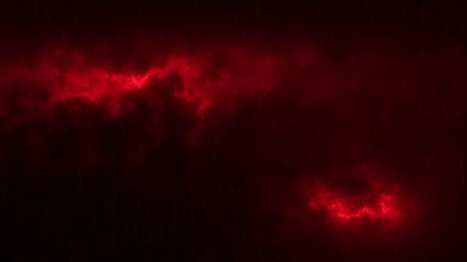Wall Mural - Red Sci-Fi Sky Clouds with Falling Rain Loopable Background