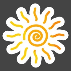 Wall Mural - Vector icon sun on transparent background. Layers grouped for easy editing illustration. For your design.