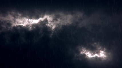 Wall Mural - White Sci-Fi Sky Clouds with Falling Rain Loopable Background