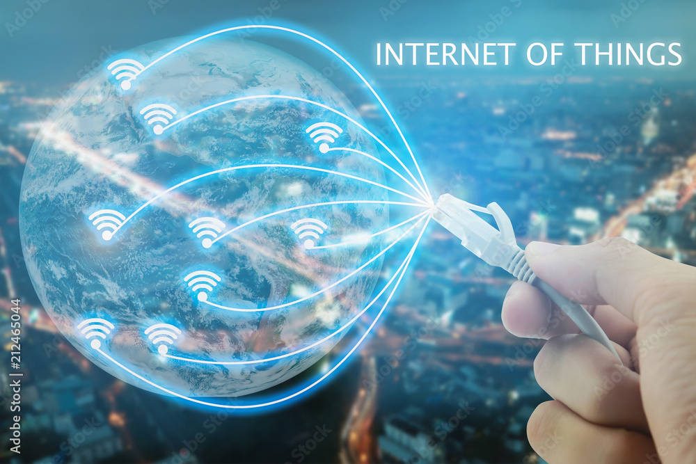 Internet of things , iot , smart home , smart city and network connect ...