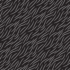 Fur texture wild animal skin black white seamless pattern