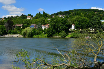 Triel sur Seine, France - june 6 2018 : picturesque city in summer