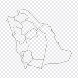 Fototapeta Mapy - Blank map Saudi Arabia. High quality map of  Saudi Arabia on transparent background.  Map of Saudi Arabia with the provinces. Stock vector. Vector illustration EPS10.