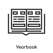 © VectorGalaxy - Yearbook icon vector sign and symbol isolated on white background, Yearbook logo concept