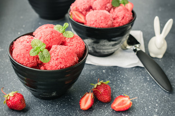 Strawberry sorbet.