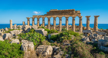 Ruins In Selinunte, Archaeological Site And Ancient Greek Town In Sicily, Italy.