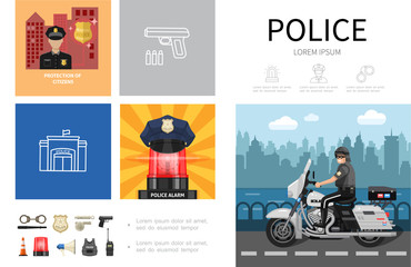 Poster - Flat Police Infographic Concept