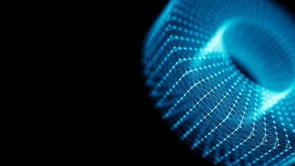 Leinwandbilder - Technology connection structure. 3d rendering of twist form. Technology background. Ai element.