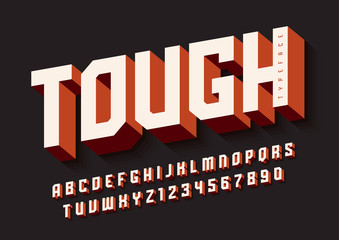 Sticker - The Tough bold display font design, alphabet, typeface, letters 