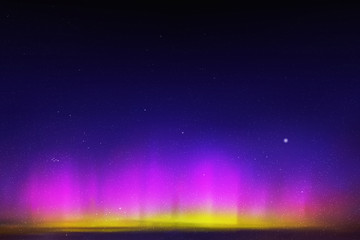 Sticker - night starry sky. northern lights. dark purple blue aurora borealis