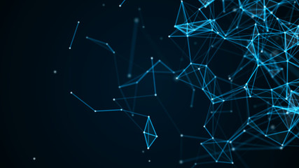 Aufkleber - Abstract technology futuristic background. Big data visualization. Block chain network concept. 3D rendering.
