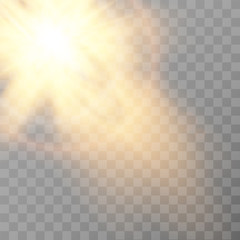 Wall Mural - sun flash with rays and spotlight. transparent sunlight special lens flare light effect. vector illu
