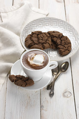 Wall Mural - Hot chocolate and chocolate crinkle cookies