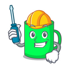 Sticker - Automotive mug mascot cartoon style