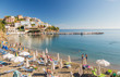 BALI, CRETE, GREECE, Beach, sea, pier and villas on the beach