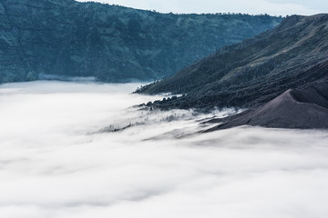 view of Mount Bromo in the cloud