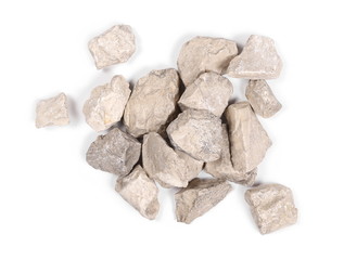 Canvas Print - Rock pile isolated on white background and texture, top view