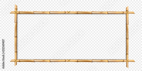 Fotografie, Obraz Rectangle brown bamboo wooden border frame with copy space