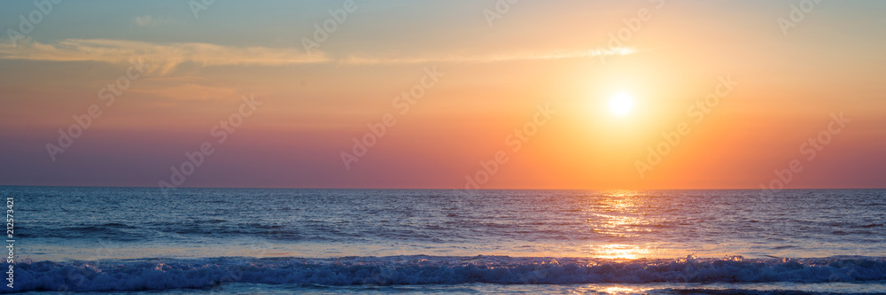 Atlantic ocean sunset, Lacanau France - obrazy, fototapety, plakaty 