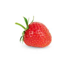 Wall Mural - Fresh strawberries on a white background