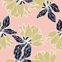 Abstract elegance pattern with floral background.