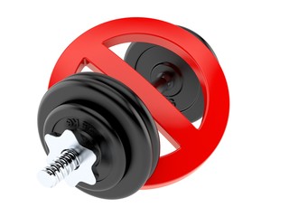 Poster - Dumbbell with forbidden symbol