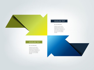 Wall Mural - Two arrows in opposite direction infographic, chart, scheme, diagram.